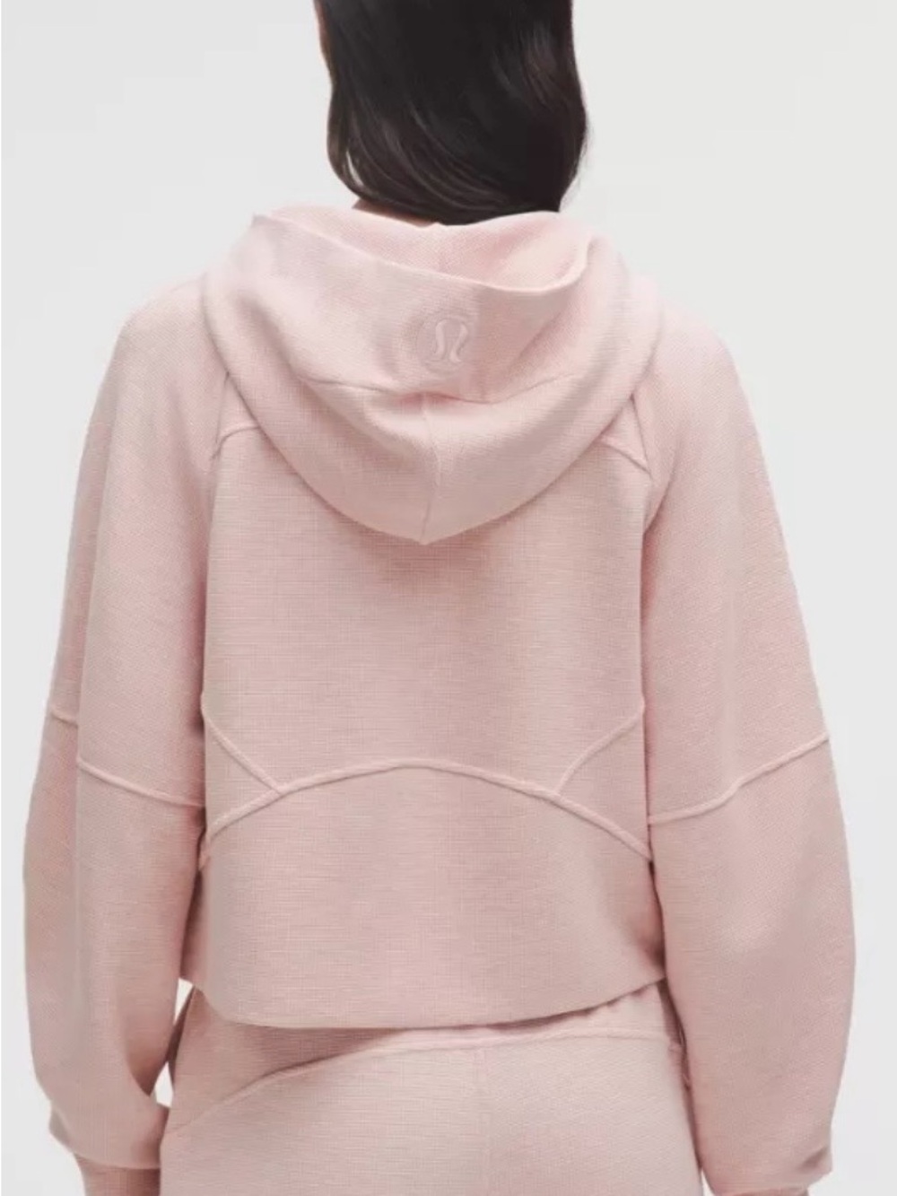 Light Pink Women's Zip-Up Hooded Sweatshirt and sweatpants set - Picture 2 of 5